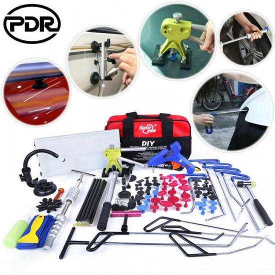110pc PDR Tools Push Rods Paintless Dent Repair Whale Tail Set Hail Removal Kits